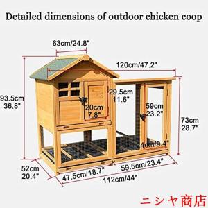 木製 鶏小屋 屋外 耐候性 大型 鶏かご 6羽...の詳細画像1