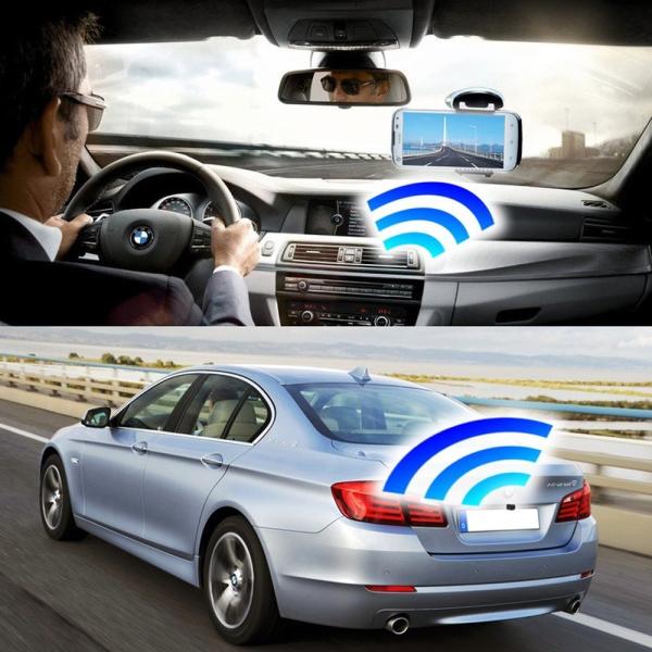 スマホ連動WI-Fiバックカメラ Wi-Fi内蔵 ワイヤレスバックカメラ iOS/Android対応...