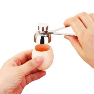 エッグカッター 卵の殻割り 手動卵割り器 操作簡単 ステンレス製 卵割り機 生卵、ゆで卵、様々な卵料理に大活躍 エッグカッター HOP-EGGCUT304