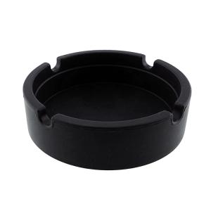 シリコン製灰皿 ブラック 直径8.3cm 円形 割れない灰皿 柔らか素材で