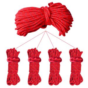 テントロープ 4本セット+アルミ製ロープスライダー4個