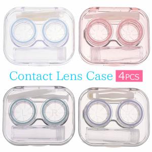 カラコンケース 4色分け クリアコンタクトレンズケース 4個セット 外出