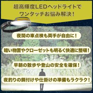 ヘッドライト 充電式 led 軽量 防水 US...の詳細画像3