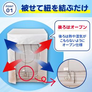 洗濯機カバー 屋外 防水 ドラム式 二層式 4...の詳細画像2