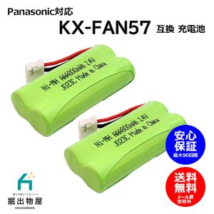 2個 パナソニック対応 panasonic対応 KX-FAN57 BK-T412 電池パック-P2 対応 コードレス 子機用 充電池 互換 電池 J023C コード 01989｜hori888