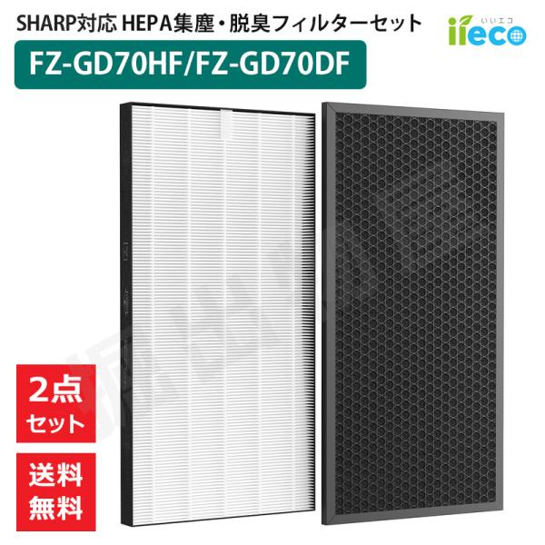 iieco シャープ 空気清浄機対応 フィルター FZ-GD70HF FZ-GD70DF HEPA ...