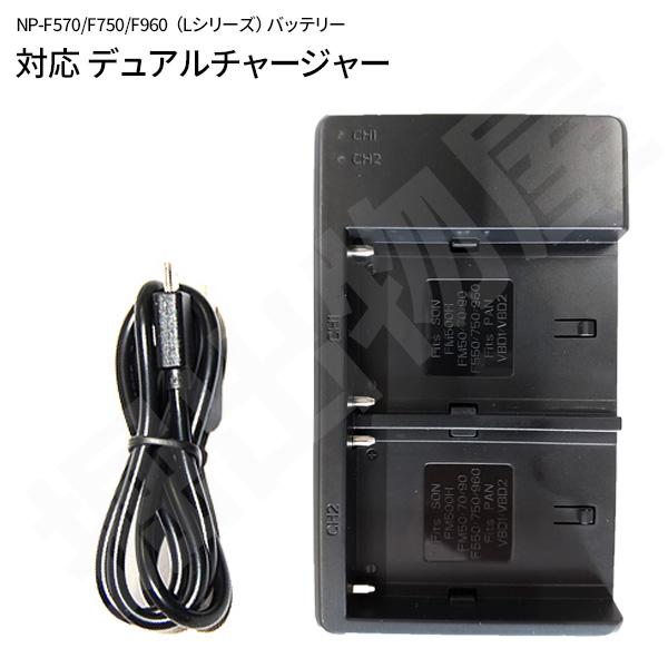 充電器(USBタイプ 2個同時充電対応）ソニー NP-F570 NP-F770 NP-970 インフ...