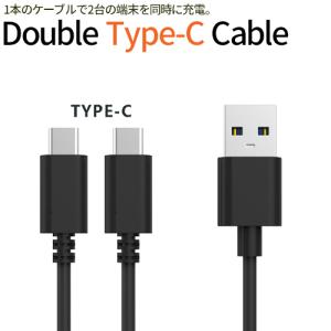 Type-C 2in1 充電ケーブル ケーブル長 3m 【メール便送料無料】2台同時充電 デュアル USB-Cスプリッタ｜hori888