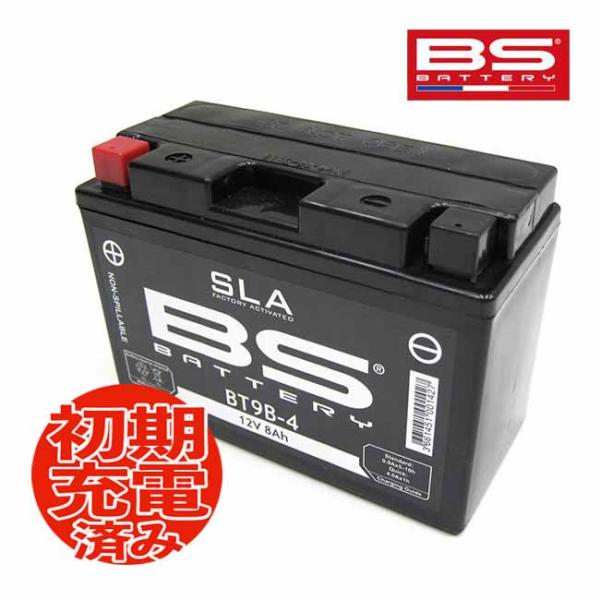 BSバッテリー BT9B-4 (GT9B-4 FT9B-4)互換 バイクバッテリー 液入り充電済