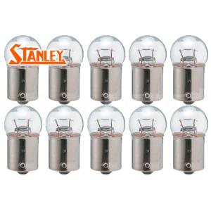 STANLEY スタンレー ライセンスランプ パーキングランプ ストップランプ クリア シングル球 10個入り 24V6W G18 純正リペア用(A4185B)｜horidashi