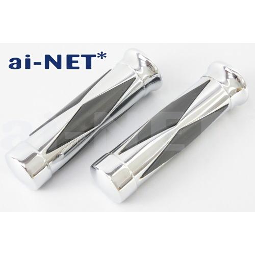 3ヶ月保証付 エリミネーター400LX/SE グリップ ダイヤカット アルミグリップ 25.4mm ...