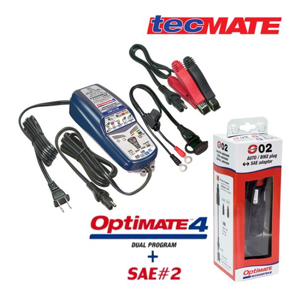 送料無料 tecMATE テックメート バッテリーチャージャー OPTIMATE4 Dual オプテ...