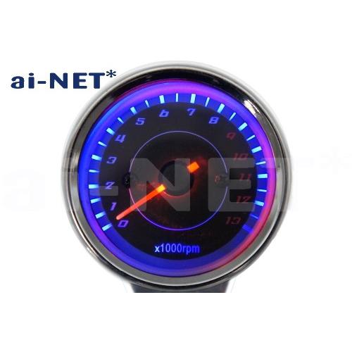在庫有 aiNET製 電気式タコメーター ブラックパネル 13,000rpm LEDバックライト 6...
