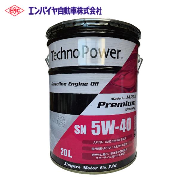 エンジンオイル 送料無料 国産 日本製 Techno Power テクノパワー 5W-40 5W40...