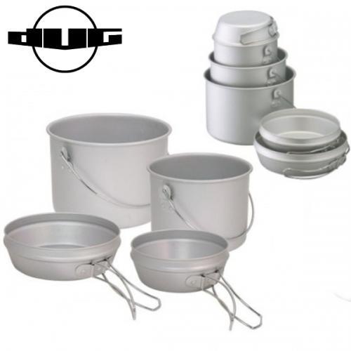 在庫有 DUG/ダグ DG-0101 焚火缶 S/Mセット アルミ製 鍋 フライパン 皿 飯盒 調理...