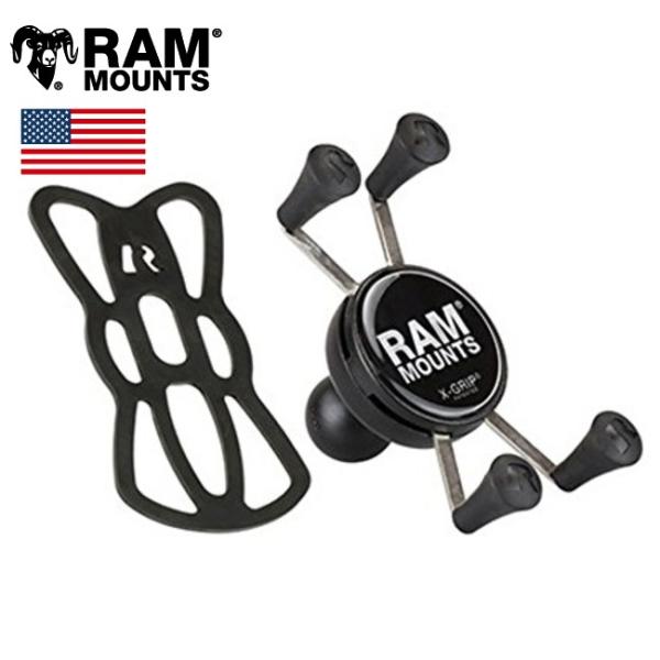 ラムマウント Xグリップ(S) バイク用 スマートフォンホルダー テザー付 RAM-HOL-UN7B...