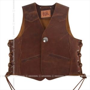 DEGNER（デグナー） 送料無料 V-12 レザーワークベスト ダークブラウン