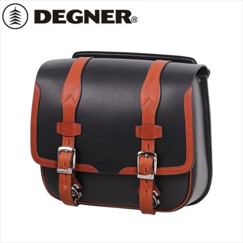 DEGNER デグナー SB-80 レザーサドルバッグ ブラックキャメル 12L