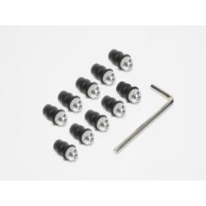 レビューで特典 CBR1000RR ウェルナット スクリーンボルト 5mm 10個セット シルバー/銀 ボルト 工具付き カウル用 汎用品