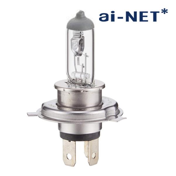 在庫有 H4 12V 60/55W ハロゲンヘッドライトバルブ クリア H4バルブ aiNET 1ヶ...