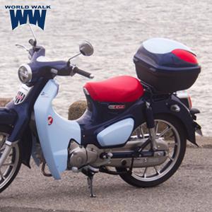 送料無料 スーパーカブC125用リアキャリア専用リアボックスセット（ブルー）wca-36-hwb32...