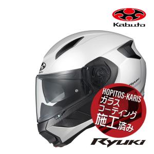 OGK KABUTO オージーケーカブト RYUKI リュウキ 軽量 システム ヘルメット IRカットシールド ホワイトメタリック Lサイズ｜horidashi