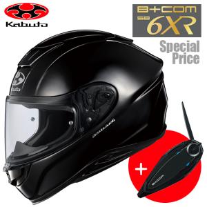 在庫有 送料無料 OGK KABUTO ヘルメット AEROBLADE-6 エアロブレード・6 ＆ B+COM SB6XR シングルユニット インカムセット ブラックメタリック Lサイズ｜horidashi