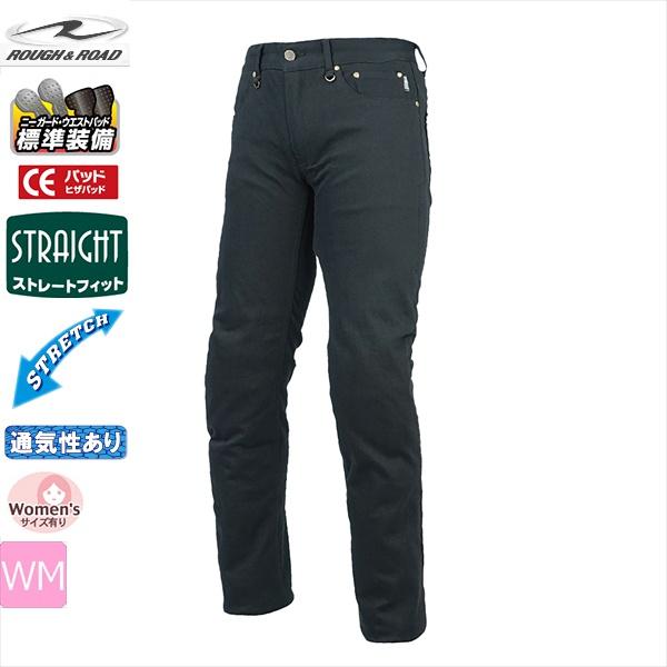 WMサイズ ラフ＆ロード RR7481 ストレッチデニムパンツ ブラック