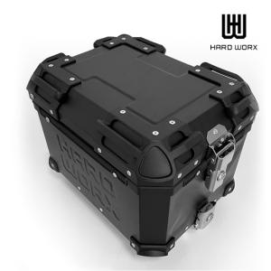 送料無料 HARD WORX/ハードワークス アルミトップケース HXNE40B BLACK 40L 縦置き リアボックス 40リットル ベースプレートセット 7.5kg ブラック｜horidashi