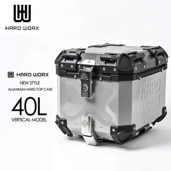 HARD WORX/ハードワークス アルミトップケース HXNE40S SILVER 40L 縦置き...