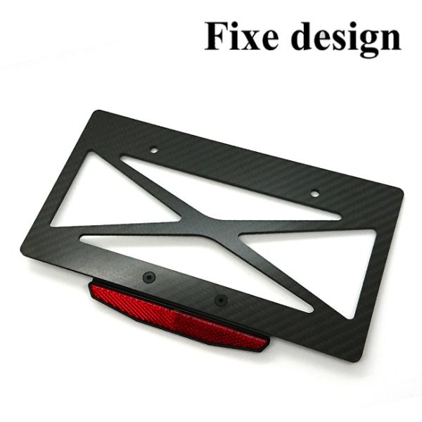 Fixe design CFRP ライセンスプレートベース クロス リフレクターレンズ付 FDLP1...