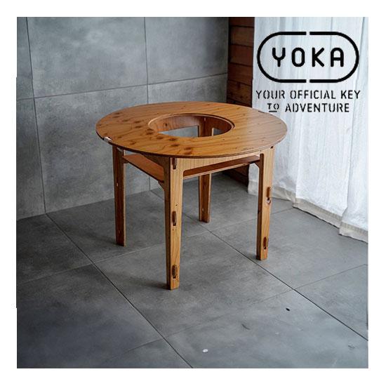 在庫有 YOKA/ヨカ SHICHIRIN TABLE 七輪テーブル 針葉樹合板 天板 ウッドテーブ...