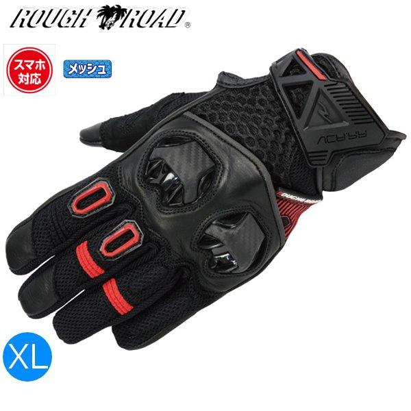 レッド/XL ラフ&amp;ロード RR8426 ジェットエアアドベンチャーメッシュグローブ