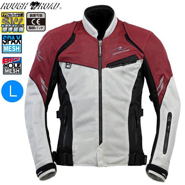 送料無料 ラフ&amp;ロード RR7350 ジェットエアメッシュジャケットFP バーガンディー L