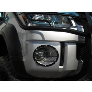 ロードハウス デリカ D5 前期 KADDIS フォグランプガード ブラック