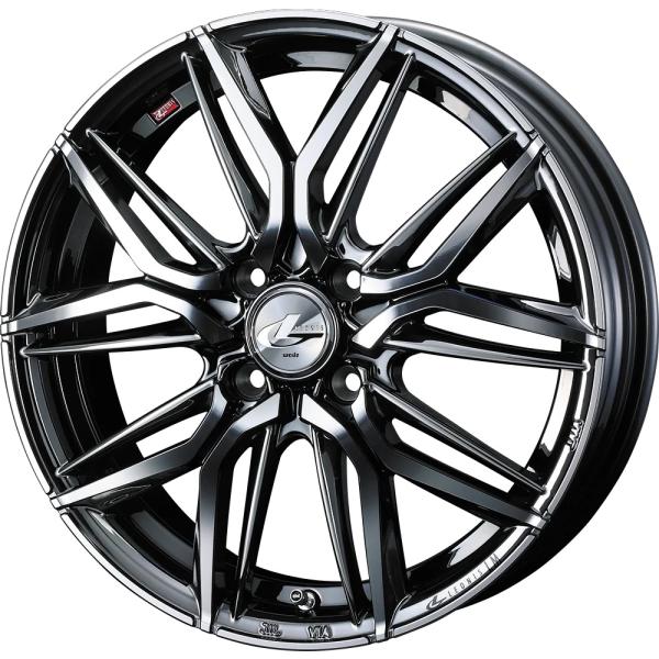 14インチ 4H100 4.5J+45  4穴 ウェッズ レオニス エルエム ホイール 1本 ブラッ...