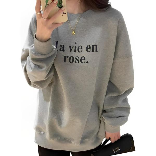 薄手 長袖 ロゴ トレーナー レディース ゆったり スウェット クルーネック プルオーバー かわいい...