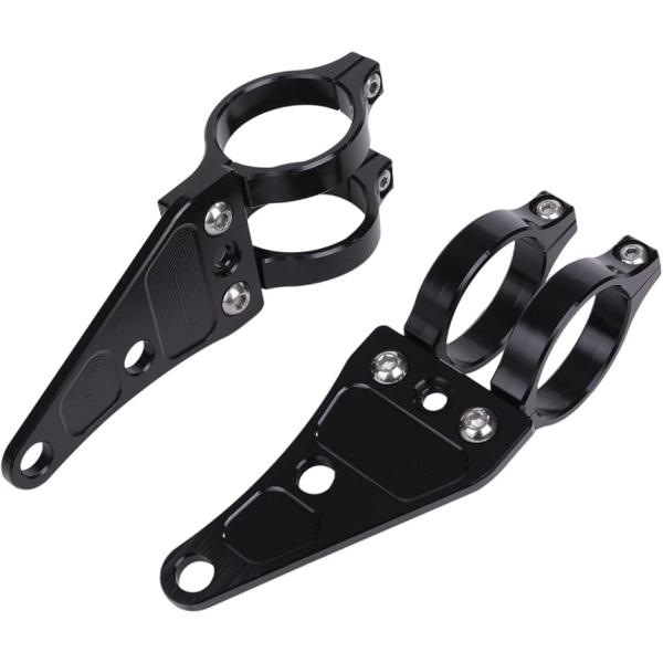 アルミニウム合金 CNC削出し ヘッドライトステー 41mm 41パイ 汎用 社外品 (ブラック)