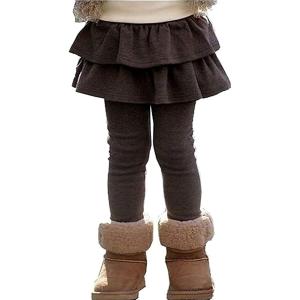 アスペルシオ スカート付き レギンス 子供服 ガールズ キッズ 女の子 スパッツ スカッツ ブラウン