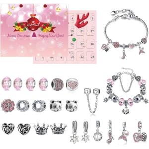 クリスマスアドベントカレンダー 24日間 カウントダウン ペンダント おもちゃ セット ブレスレット チャーム 子供
