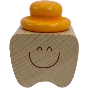 乳歯ケース 木製 コンパクト 乳歯入れ ティースケース 保存( オレンジ)｜horikku