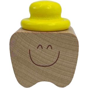 乳歯ケース 木製 コンパクト 乳歯入れ ティースケース 保存( 黄色)｜horikku