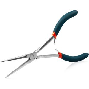 7インチ ロングリーチニードルノーズプライヤー 歯付き エクストラロングノーズ