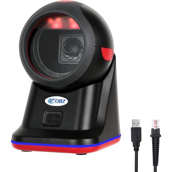 【互換品】1D と互換性 2D QR バーコードリーダー 全方向バーコード スキャナー ハンズフリー...