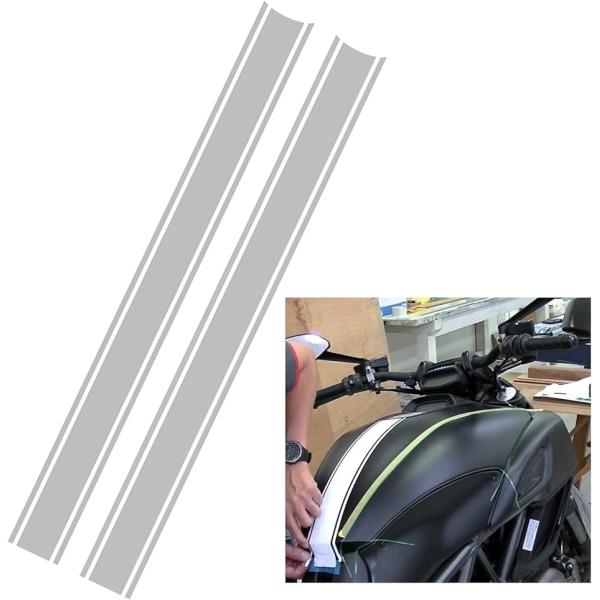 バイク ステッカー ストライプ タンク ボディ 反射 ライン オートバイ 4.5x50cm 2本セッ...