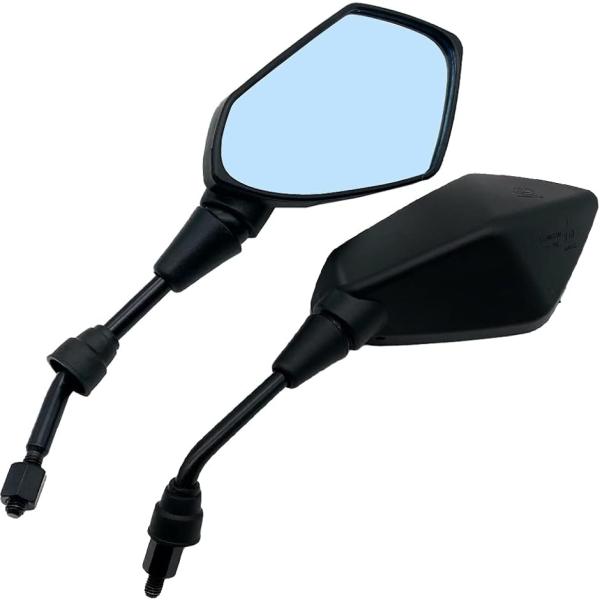 【互換品】 バイク スクーター カスタム ミラー サイドミラー 汎用 左右セット (ブラック,  1...