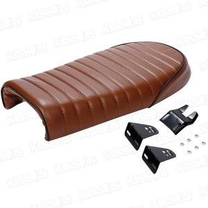 バイクシート 汎用 カフェ レーサー シート セット ブラック タイプD