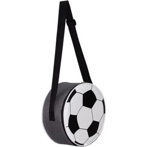 保冷バッグ 小さめ 子供 サッカーボール型 斜めがけバッグ 保冷用 クーラーバッグ 小型( グレー)