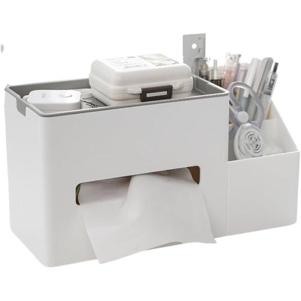 ティッシュ ボックス リモコン ケース 卓上収納 小物入れ 多機能 大容量 おしゃれ インテリア (...