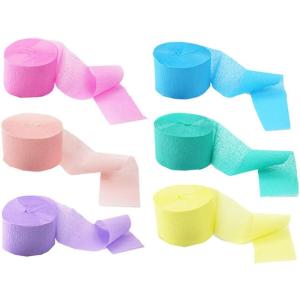 クレープ紙 ロール 1巻25m 6色セット アートフラワー 装飾